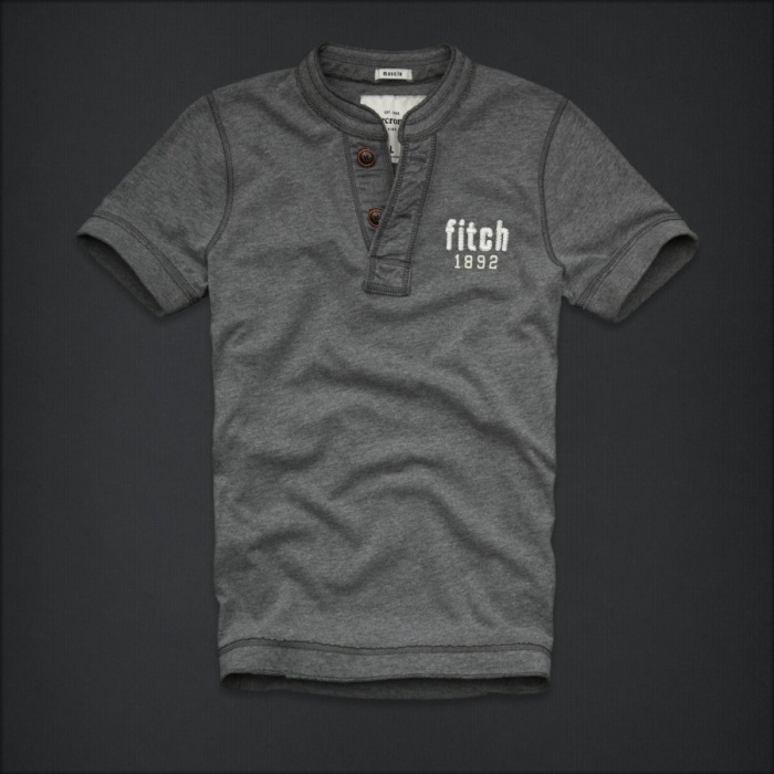 Abercrombie Fitch Hombres Ponte de pie de cuello Corto Remera AF5781